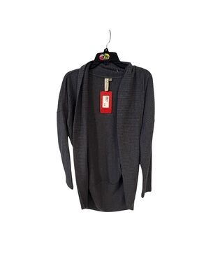 Allison joy  Dark Gray Open-Front  lightweight Sweater cardigan size small NWT